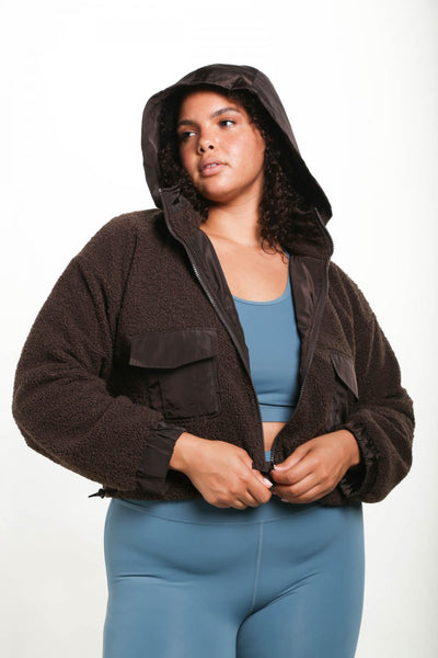 Curvy Sherpa crop jacket